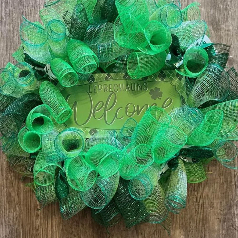 Handmade Wreath! St Patrick's Day! Leprechauns Welcome!